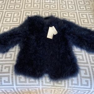 Liviana Conti Real Fur Navy Jacket Reversible